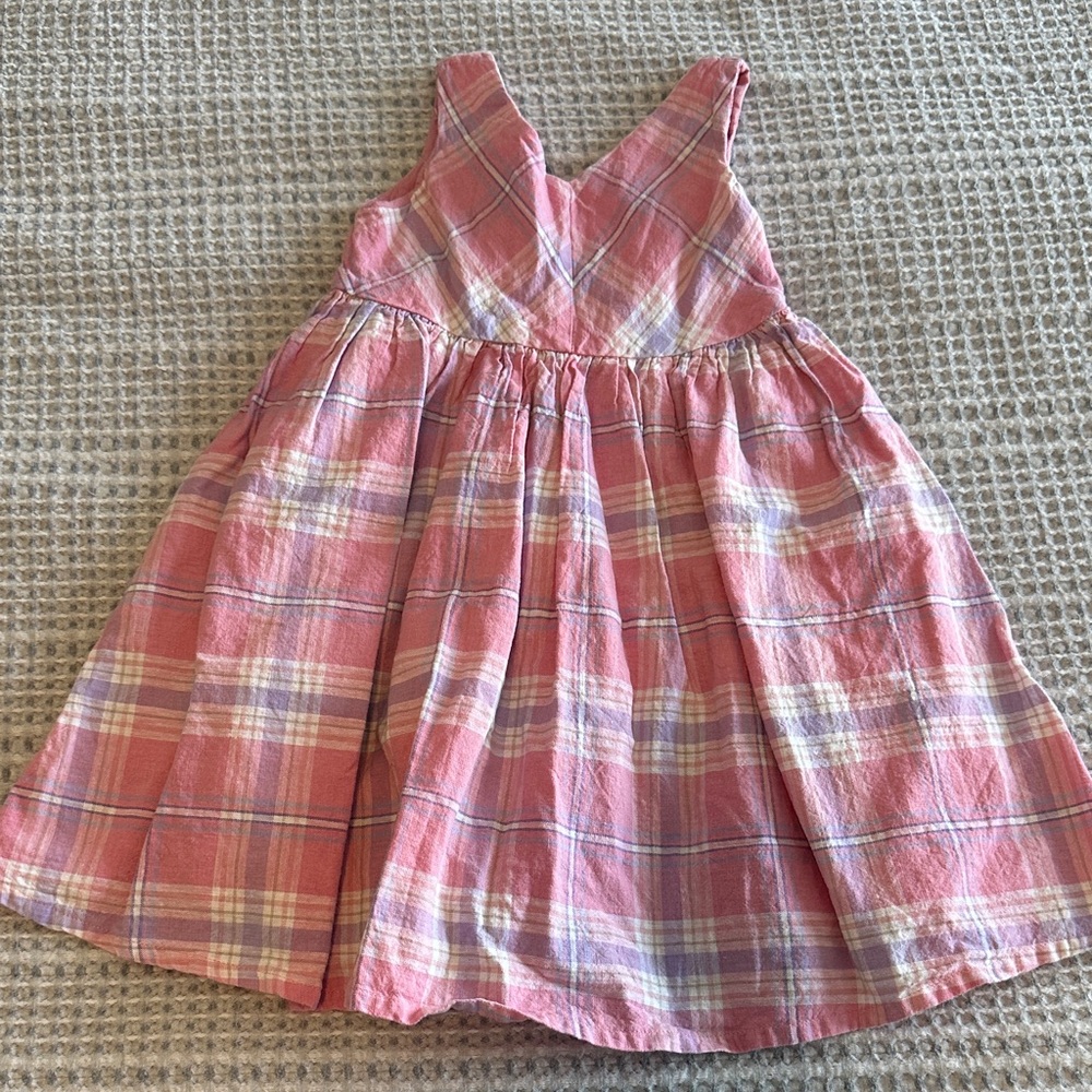 Adorable Pink Plaid Kids Dress